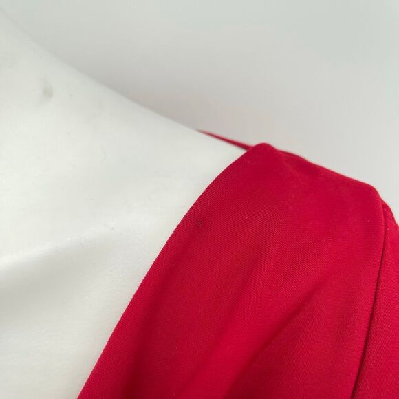 Vintage Niche USA Red Cowl Neck Cutout Long Sleeve Blouse Top Women’s Large - Picture 7 of 13